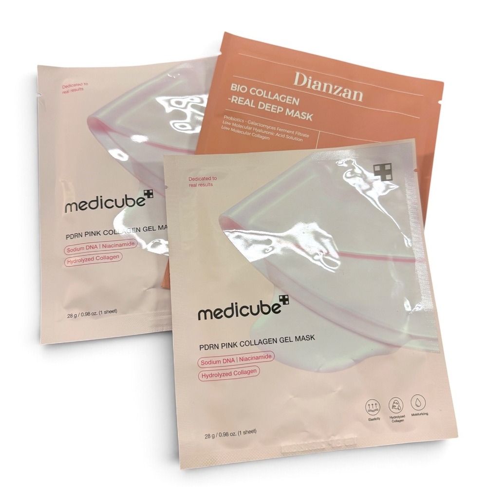3 pc Korean Skin Care Face Masks - Medicube and Dianzan - New - Sealed